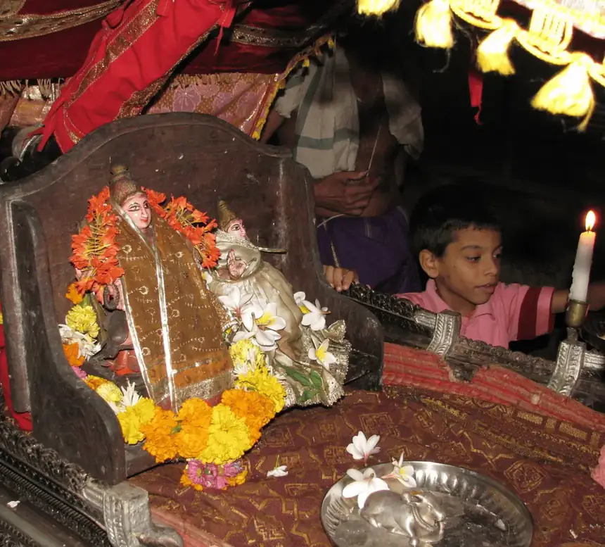 The Palkhi of Shri Saptakotishwar carried in procession